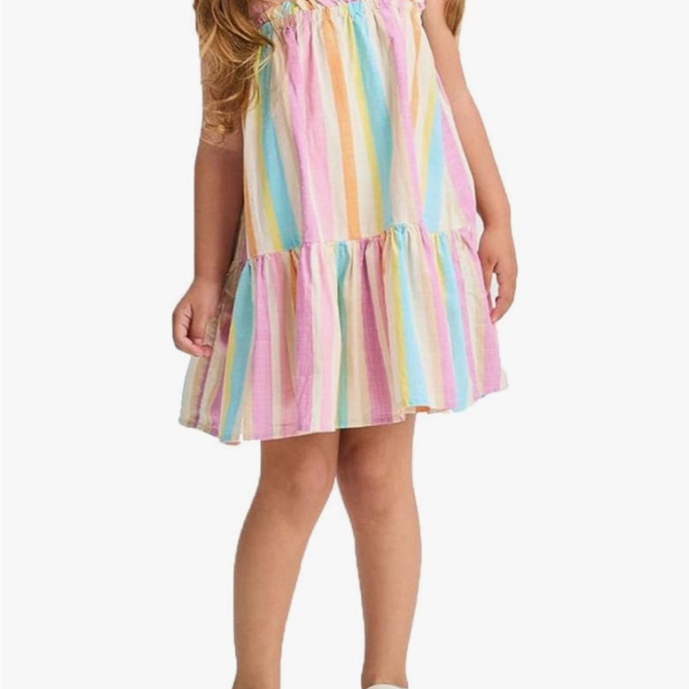 Cat & Jack Multicolor Rainbow Ruffled Dress